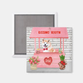 Akita Dog Valentine's Day Kissing Booth Magnet (Vorderseite/Rückseite)