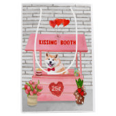 Akita Dog Valentine's Day Kissing Booth Mittlere Geschenktüte (Vorderseite)