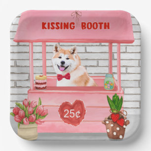 Akita Dog Valentine's Day Kissing Booth Pappteller
