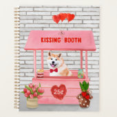 Akita Dog Valentine's Day Kissing Booth Planer (Vorderseite)