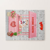 Akita Dog Valentine's Day Kissing Booth Puzzle (Horizontal)