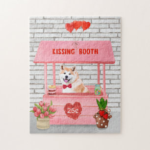 Akita Dog Valentine's Day Kissing Booth Puzzle