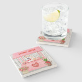 Akita Dog Valentine's Day Kissing Booth Steinuntersetzer (Seitenansicht)