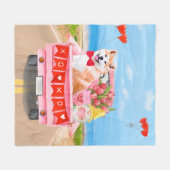 Akita Dog Valentine's Day Lkw Herz Fleecedecke (Vorderseite (Horizontal))