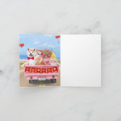 Akita Dog Valentine's Day Lkw Herz Karte (Innenseite)