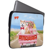 Akita Dog Valentine's Day Lkw Herz Laptopschutzhülle (Vorne Rechts)