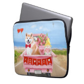 Akita Dog Valentine's Day Lkw Herz Laptopschutzhülle (Vorderseite Links)