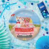 Akita Dog Valentine's Day Lkw Herz Pappteller (Party)