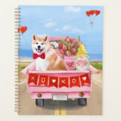Akita Dog Valentine's Day Lkw Herz Planer (Vorderseite)