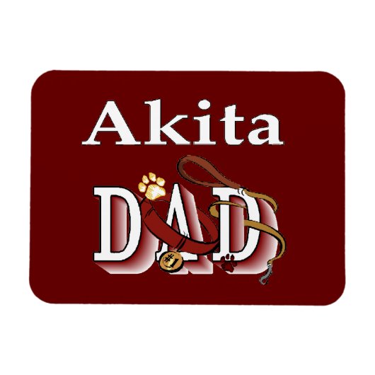 Akita Dog Vater Magnet (Horizontal)