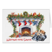 Akita Dog warten auf Santa (Vorderseite (Horizontal))