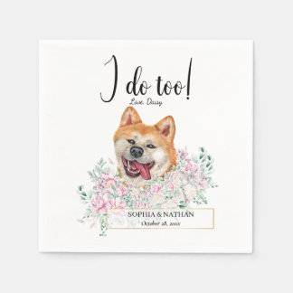 Akita Dog Wedding Cocktail Napkins Serviette