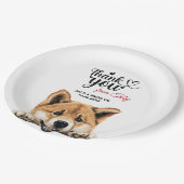 Akita Dog Wedding Empfang Pappteller (Schrägansicht)