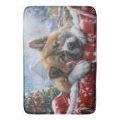 Akita Dog Weihnachtsfest Badematte (Vorderseite Vertikal)
