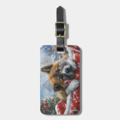 Akita Dog Weihnachtsfest Gepäckanhänger (Vorderseite vertikal)