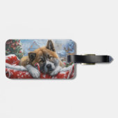 Akita Dog Weihnachtsfest Gepäckanhänger (Rückseite horizontal)