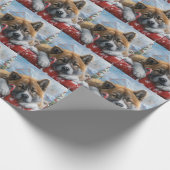 Akita Dog Weihnachtsfest Geschenkpapier (Ecke)