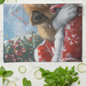 Akita Dog Weihnachtsfest Geschirrtuch (Gefaltet)