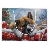 Akita Dog Weihnachtsfest Große Geschenktüte (Rückseite)