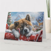 Akita Dog Weihnachtsfest Karte (Vorderseite)