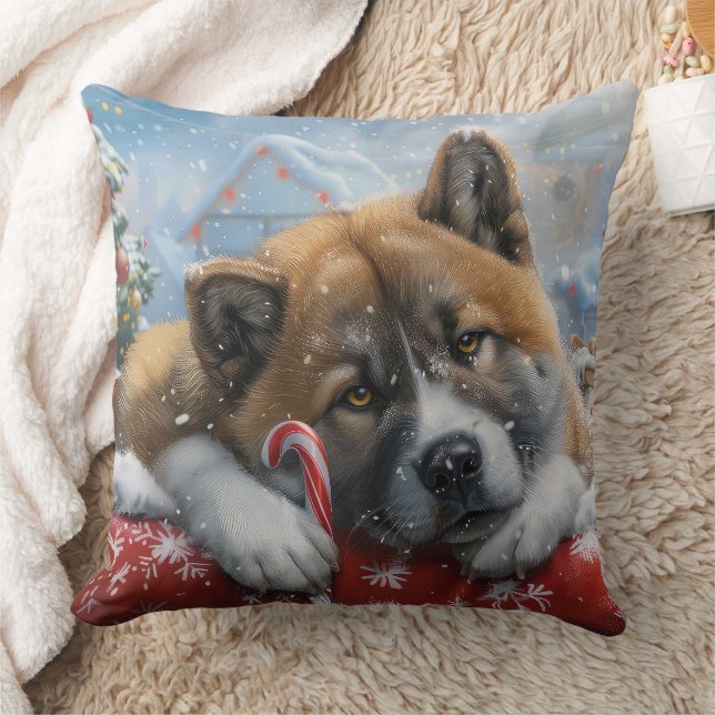 Akita Dog Weihnachtsfest Kissen (Decke)