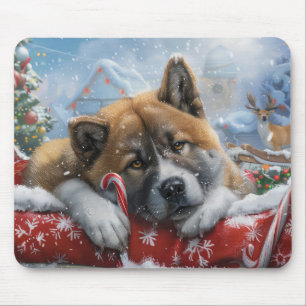 Akita Dog Weihnachtsfest Mousepad