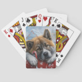 Akita Dog Weihnachtsfest Spielkarten (Rückseite)