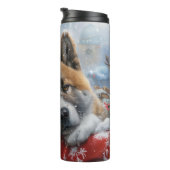 Akita Dog Weihnachtsfest Thermosbecher (Nach rechts gedreht)