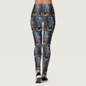 Akita Dog Whimsical Halloween Malerei Leggings (Rückseite)