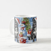 Akita Dog Winter Wonderland Weihnachtsfreude Kaffeetasse (Vorderseite Links)