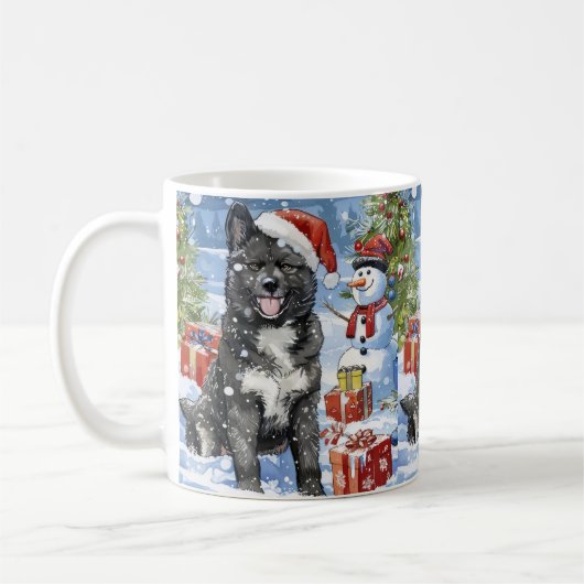 Akita Dog Winter Wonderland Weihnachtsfreude Kaffeetasse (Links)