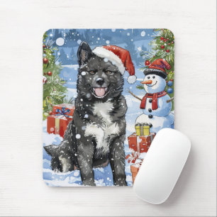 Akita Dog Winter Wonderland Weihnachtsfreude Mousepad