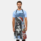 Akita Dog Winter Wonderland Weihnachtsfreude Schürze (Getragen)