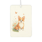 Akita Dog with Flower and Butterfly T Shirt Autolufterfrischer (Vorderseite)