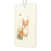 Akita Dog with Flower and Butterfly T Shirt Autolufterfrischer (Links)