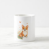 Akita Dog with Flower and Butterfly T Shirt Kaffeetasse (Mittel)