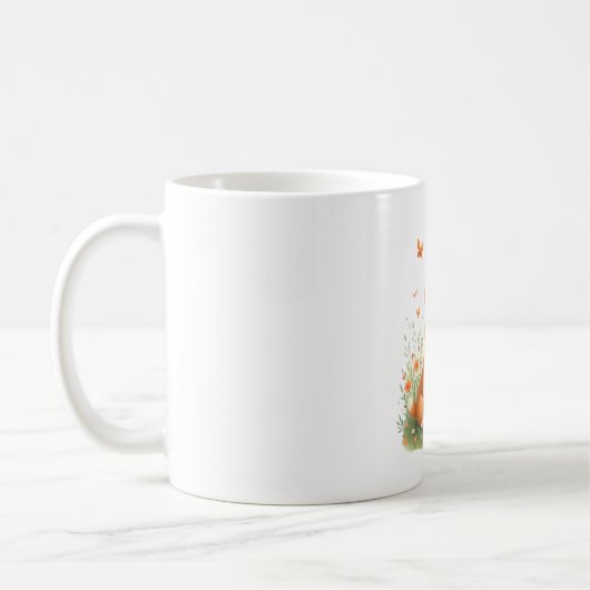 Akita Dog with Flower and Butterfly T Shirt Kaffeetasse (Links)