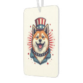 Akita dog with independence day autolufterfrischer (Links)