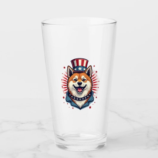 Akita dog with independence day  glas (Vorderseite)