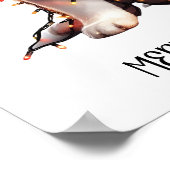 Akita Dog wrag in Weihnachtslicht Poster (Ecke)