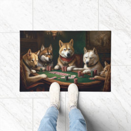 Akita Dogs Poker Art Fußmatte