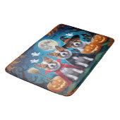 Akita Dogs Pumpkin Halloween Funny Badematte (Schrägansicht)