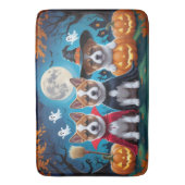 Akita Dogs Pumpkin Halloween Funny Badematte (Vorderseite Vertikal)