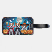 Akita Dogs Pumpkin Halloween Funny Gepäckanhänger (Rückseite horizontal)