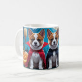 Akita Dogs Pumpkin Halloween Funny Kaffeetasse (Vorderseite Links)