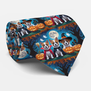 Akita Dogs Pumpkin Halloween Funny Krawatte