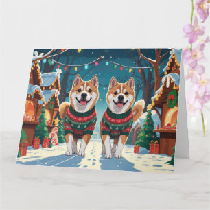 Akita Dogs Weihnachtsschneeferien Karte