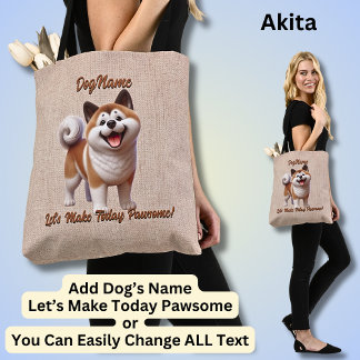 Akita - Fügen Sie den Namen des Hundes hinzu, ände Tasche