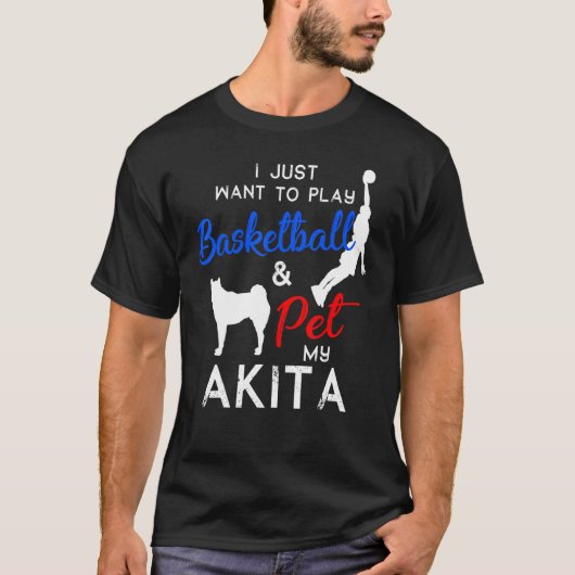 Akita Funny Basketball Dog Owner Xmas T-Shirt (Vorderseite)