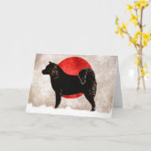 Akita-Gruß-Karten Karte (Gelbe Blume)